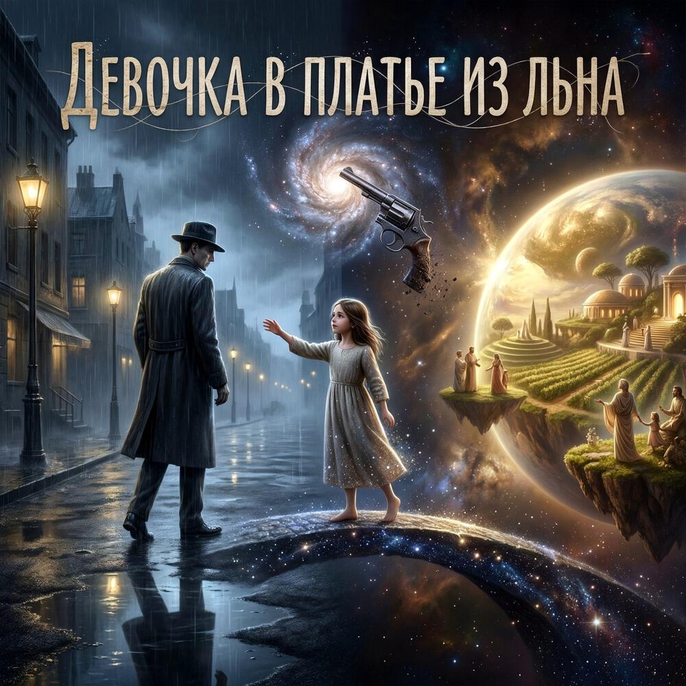 Девочка в платье из льна