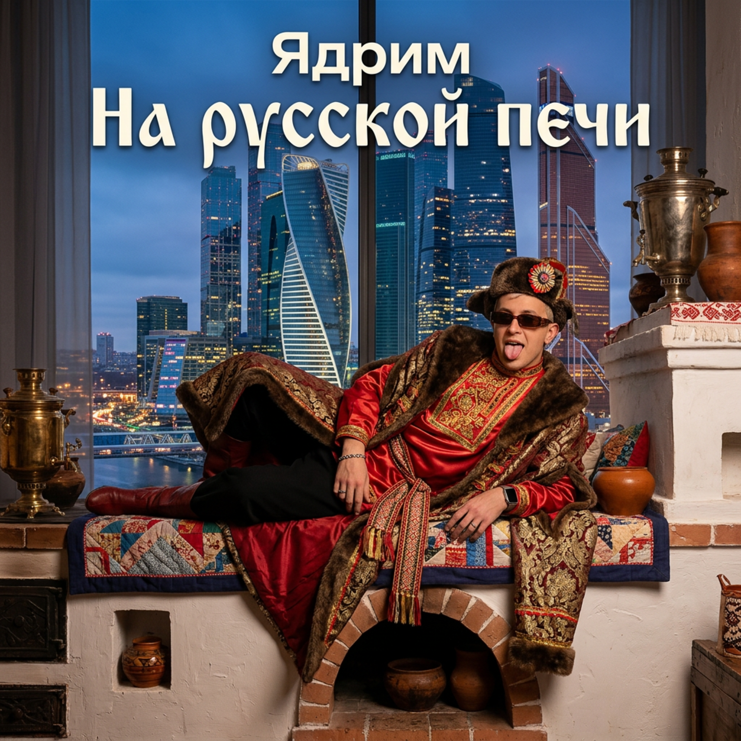 На русской печи