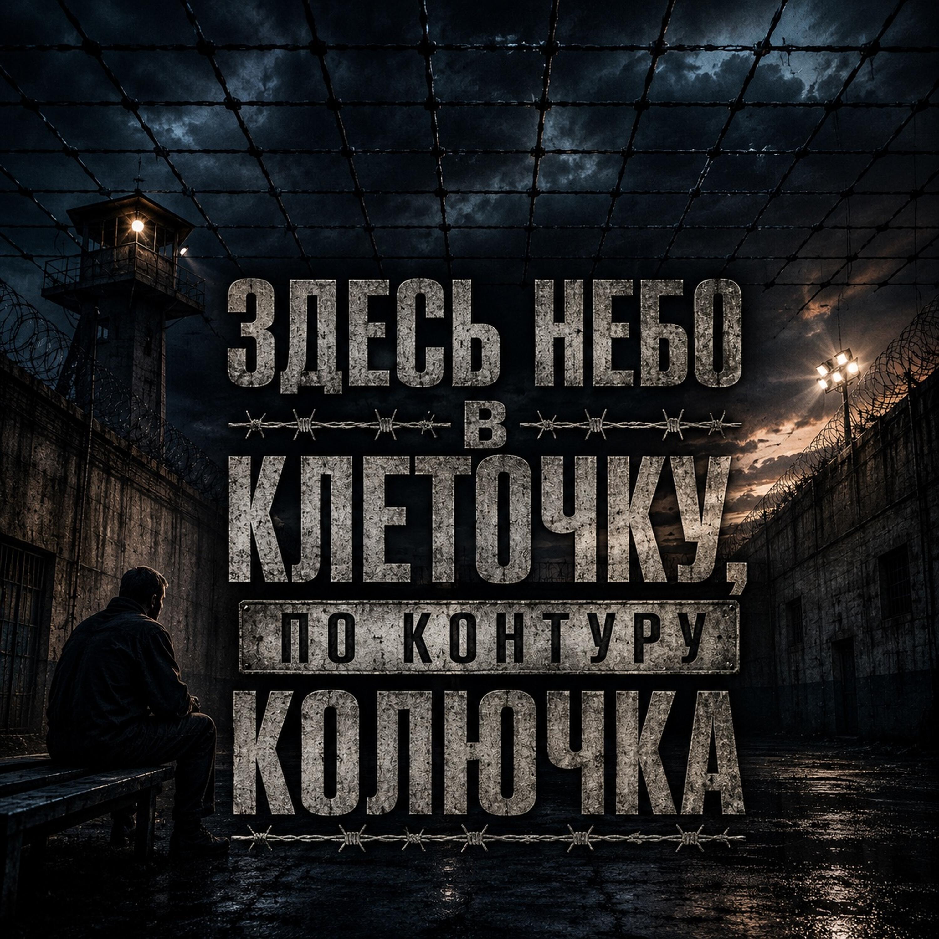 Здесь небо в клеточку (по контуру колючка)