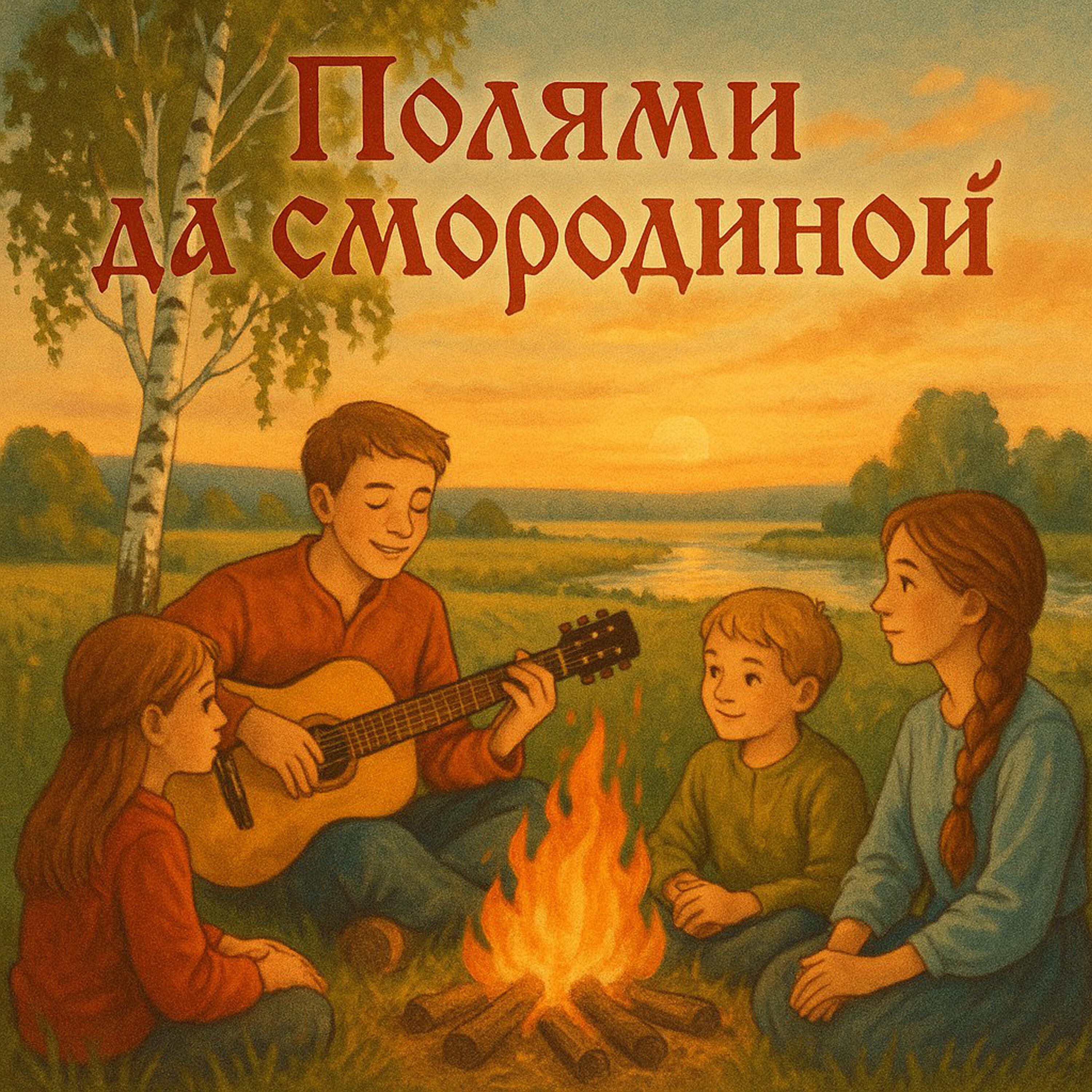 Полями да смородиной
