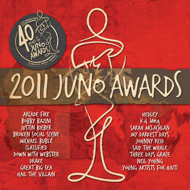 Альбом Juno Awards 2011 исполнителя Various Artists, Arcade Fire, Broken Social Scene, Drake, Justin Bieber, Ludacris, Michael Bublé, Hedley, Classified, Three Days Grace, Down, Webster, My Darkest Days, Chad Kroeger, Zakk Wylde, Said the Whale, Hail the Villain, Great Big Sea, Johnny Reid, Sarah Mclachlan, Neil Young, Bobby Bazini, k.d. lang, Young Artists for Haiti